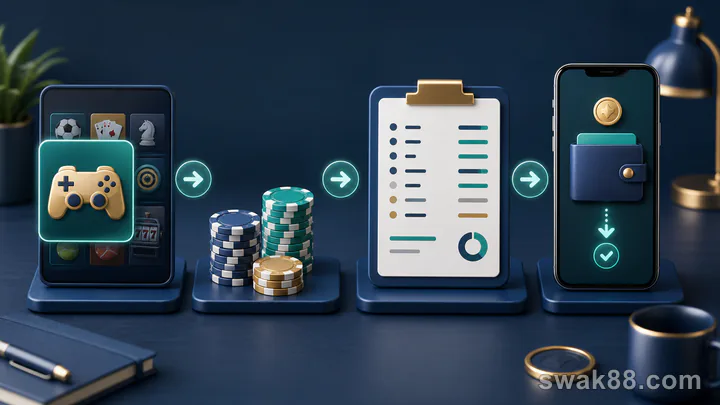 A game session moving from stake tracking to a recorded wallet transfer